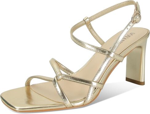 SOVANYOU Women's Heels Square Open Toe Strappy Heels Chunky High Heel Ankle Strap Heeled Sandals Comfort Dress Party Shoes in Kuwait
