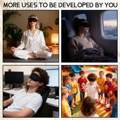 عبوة من 20 قناع نوم معصوب العينين لألعاب الحفلات والسفر وفريق النوم ومستلزمات الحفلات - أغطية العين للنوم مع حزام قابل للتعديل - أقنعة نوم للنساء والرجال والأطفال، أسود in Kuwait