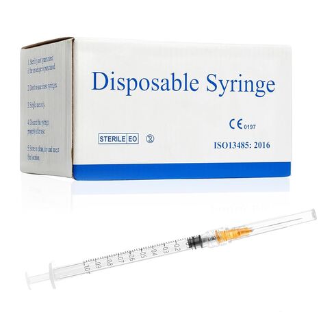 1ml Syringes with 27Ga 1/2Inch Disposable Luer Lock Lab Tools, Individually Sealed Packed 100Pack in Kuwait
