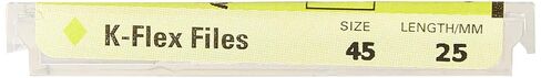 15154 Endo Hand K-Flex File، مستدق 0.02 مم، طول 25 مم، من الفولاذ المقاوم للصدأ، مقاس الطرف #45، أبيض (عبوة من 6 قطع) in Saudi Arabia