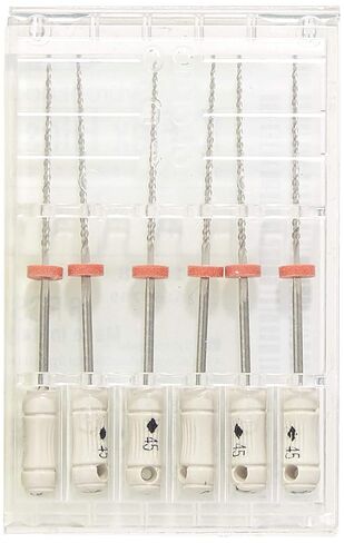 15238 Endo Hand K-Flex File, 0.02mm Taper, 30mm Length, Stainless Steel, 45 Tip Size, White, Pack of 6 in Saudi Arabia