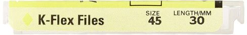 15238 Endo Hand K-Flex File, 0.02mm Taper, 30mm Length, Stainless Steel, 45 Tip Size, White, Pack of 6 in Saudi Arabia