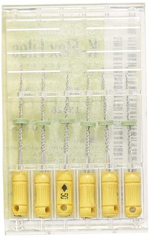 15326 Endo Hand K-Flex File, 0.02mm Taper, 21mm Length, Stainless Steel, 50 Tip Size, Yellow, Pack of 6 in Saudi Arabia
