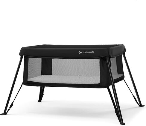 سرير أطفال كيندر كرافت كامي 3 في 1، سرير سفر للطفل، من الولادة إلى 3 سنوات، سرير أطفال، سرير سفر، سهل الطي بشكل صغير، يتضمن حقيبة سفر، مستويين، أسود in Kuwait