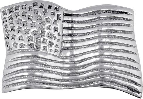 MARIPOSA AMERICAN FLAG NAPKIN WEIGHT | SILVER | BRILLANTE | GIFTS | NAPKIN WEIGHTS | RECYCLED SANDCAST ALUMINUM | HANDMADE IN MEXICO in Saudi Arabia