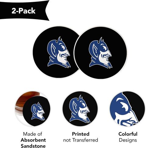 Desert Cactus Duke University Car Accessories Blue Devils Absorbent Sandstone Cup Coasters Licensed Product Set of 2 (Design D) in Saudi Arabia
