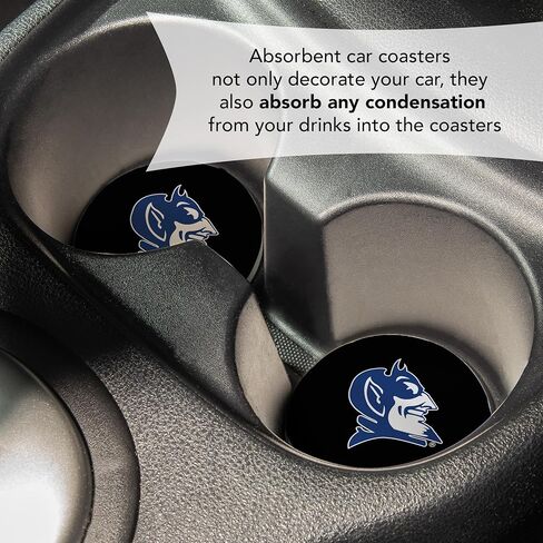 Desert Cactus Duke University Car Accessories Blue Devils Absorbent Sandstone Cup Coasters Licensed Product Set of 2 (Design D) in Saudi Arabia