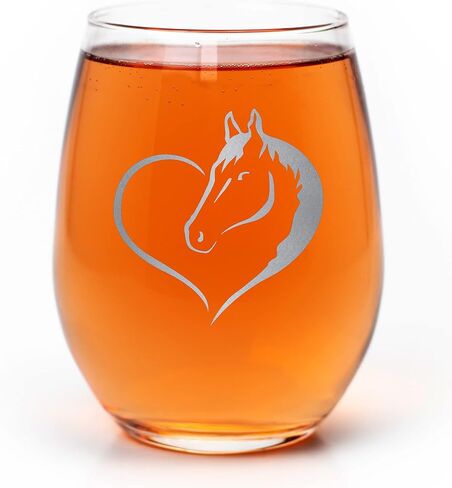تعزيز وما بعد القلب تصميم الحصان الحب ركوب الخيل مزرعة مزرعة لمحبي الحيوانات زجاج النبيذ Stemless in Kuwait