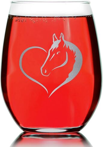 تعزيز وما بعد القلب تصميم الحصان الحب ركوب الخيل مزرعة مزرعة لمحبي الحيوانات زجاج النبيذ Stemless in Kuwait