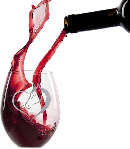 تعزيز وما بعد القلب تصميم الحصان الحب ركوب الخيل مزرعة مزرعة لمحبي الحيوانات زجاج النبيذ Stemless in Kuwait