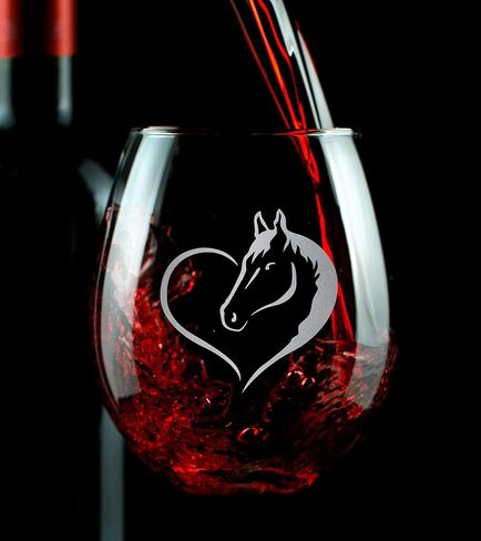 تعزيز وما بعد القلب تصميم الحصان الحب ركوب الخيل مزرعة مزرعة لمحبي الحيوانات زجاج النبيذ Stemless in Kuwait