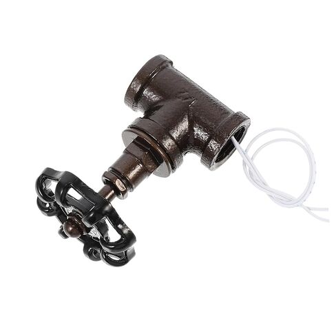 TIDTALEO Vintage Steampunk Style Stop Valve Switch with Wire Dark Finish Toggle Control for Home Lighting Simple Installation Material Replacement for Vintage Lamps in Saudi Arabia