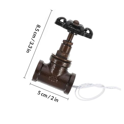TIDTALEO Vintage Steampunk Style Stop Valve Switch with Wire Dark Finish Toggle Control for Home Lighting Simple Installation Material Replacement for Vintage Lamps in Saudi Arabia