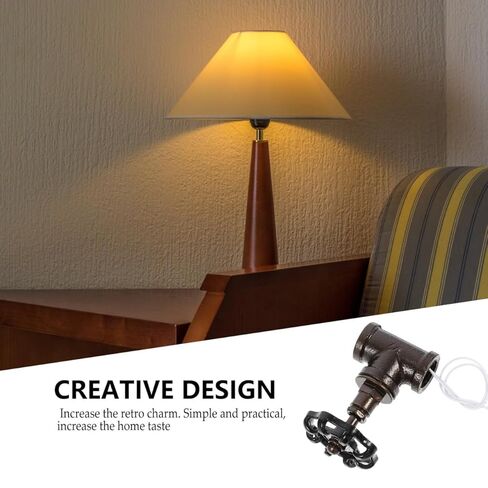 TIDTALEO Vintage Steampunk Style Stop Valve Switch with Wire Dark Finish Toggle Control for Home Lighting Simple Installation Material Replacement for Vintage Lamps in Saudi Arabia