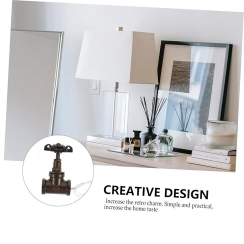 TIDTALEO Vintage Steampunk Style Stop Valve Switch with Wire Dark Finish Toggle Control for Home Lighting Simple Installation Material Replacement for Vintage Lamps in Saudi Arabia