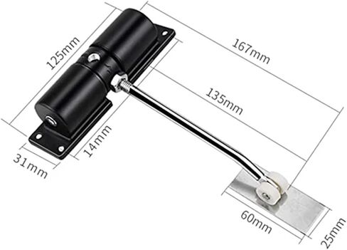 B03C-3X Door Closer Household Black Belt Wheel Adjustable Closing Light Zinc Alloy Spring in Saudi Arabia