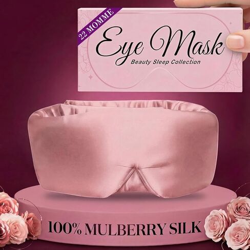 SLEEP SANCTUARY 100% Pure Mulberry Silk Sleep Mask - 22 Momme Light Blocking Hook & Loop Silk Eye Mask for Sleeping - Secure Fit for Side Sleepers, Women & Men - Cloud Soft (Black) in Saudi Arabia