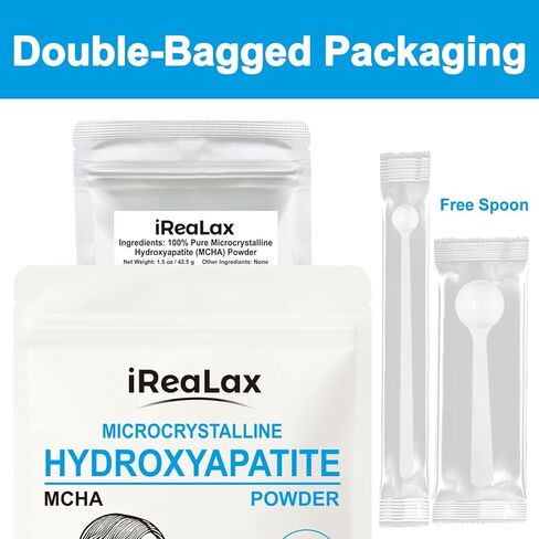 مسحوق هيدروكسيباتيت دقيق التبلور النقي 1.5 أونصة (42.5 جم) | مسحوق هيدروكسيباتيت مايكرو غير نانو MCHA للأسنان | معجون أسنان DIY، مسحوق أسنان DIY، تبييض الأسنان وصناعة الصابون in Kuwait