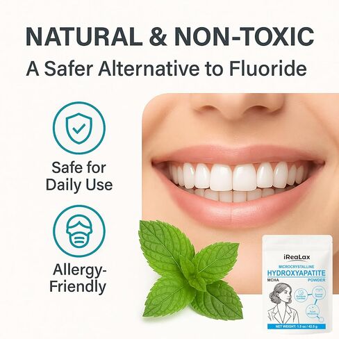 مسحوق هيدروكسيباتيت دقيق التبلور النقي 1.5 أونصة (42.5 جم) | مسحوق هيدروكسيباتيت مايكرو غير نانو MCHA للأسنان | معجون أسنان DIY، مسحوق أسنان DIY، تبييض الأسنان وصناعة الصابون in Kuwait