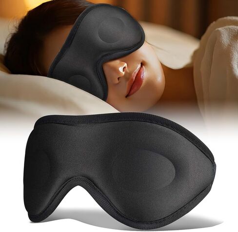 3D Contoured Sleep Eye Mask, Full Blackout Eye Mask, Breathable Eye Mask, Skin-Friendly Eye Cover, Side Sleeper Eye Mask, Portable Travel Mask in Saudi Arabia