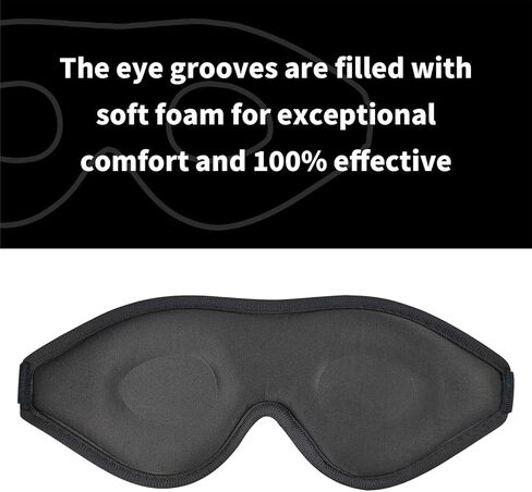 3D Contoured Sleep Eye Mask, Full Blackout Eye Mask, Breathable Eye Mask, Skin-Friendly Eye Cover, Side Sleeper Eye Mask, Portable Travel Mask in Saudi Arabia