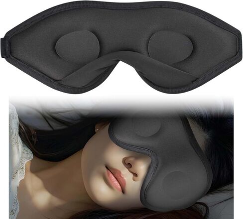 3D Contoured Sleep Eye Mask, Full Blackout Eye Mask, Breathable Eye Mask, Skin-Friendly Eye Cover, Side Sleeper Eye Mask, Portable Travel Mask in Saudi Arabia