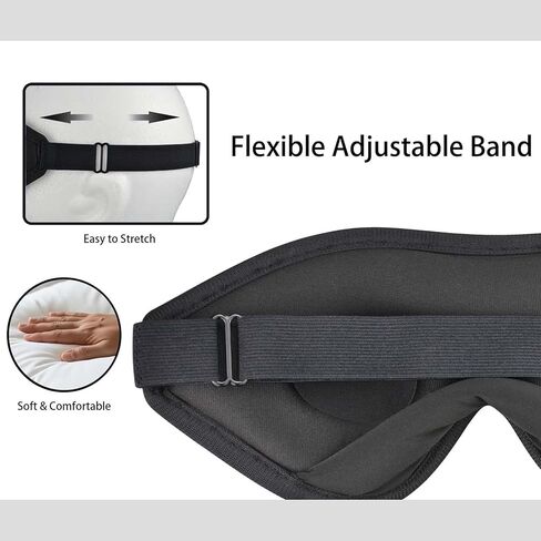 3D Contoured Sleep Eye Mask, Full Blackout Eye Mask, Breathable Eye Mask, Skin-Friendly Eye Cover, Side Sleeper Eye Mask, Portable Travel Mask in Saudi Arabia