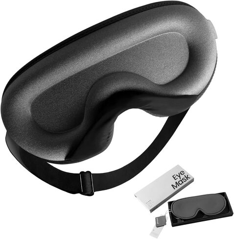 pack all Light Blocking Sleep Mask for Men and Women, 3D Eye Mask for Pressure-Free Sleep, Soft Sleeping Eye Cover with Adjustable Elastic Strap, Grey in Saudi Arabia