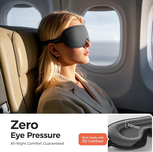 pack all Light Blocking Sleep Mask for Men and Women, 3D Eye Mask for Pressure-Free Sleep, Soft Sleeping Eye Cover with Adjustable Elastic Strap, Grey in Saudi Arabia