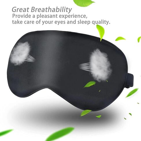 Sleep Mask Silk Eye Mask for Men Sleeping Mask, Adjustable Elastic Strap for Night Shading Sleep Mask, Soft and Comfortable for Both Men and Women in Saudi Arabia