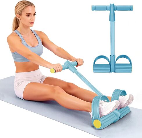 Resistance Bands with Handles 6 Tube Multifunction Tension Rope, Sit-Up Exercise Equipment with Foot Pedals and Handles，Pedal Resistance Band for Abdomen, Waist, Arm, Leg in Saudi Arabia