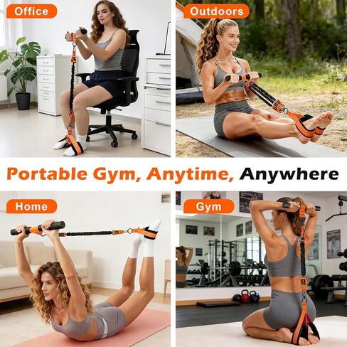حزام مقاومة بدواسة قابل للتعديل مع مقابض، حزام مقاومة متعدد الوظائف بوزن 30 رطل للنساء، معدات اللياقة البدنية للجلوس للبطن والخصر والذراع والبطن والساق وتدريب الجسم بالكامل in Kuwait
