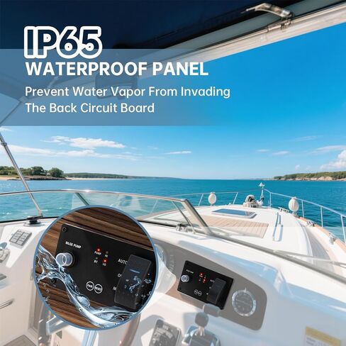 Bilge Pump Switch with Intelligent Water Level Sensor, Zuomeng Bluetooth Sensor Switch Kit with App & Panel Dual Monitoring, Adjustable Water Level Detection Range, 3 Modes, IP65 Panel for Smart Bilge in Kuwait