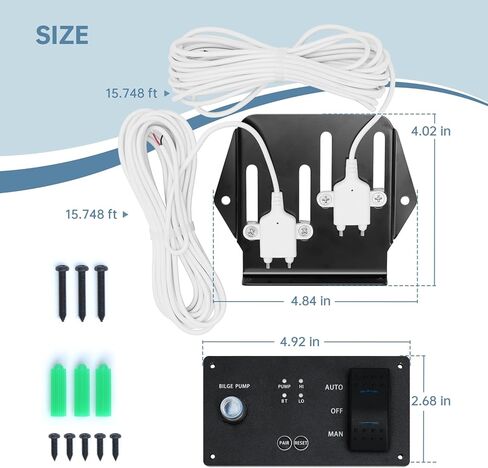 Bilge Pump Switch with Intelligent Water Level Sensor, Zuomeng Bluetooth Sensor Switch Kit with App & Panel Dual Monitoring, Adjustable Water Level Detection Range, 3 Modes, IP65 Panel for Smart Bilge in Kuwait