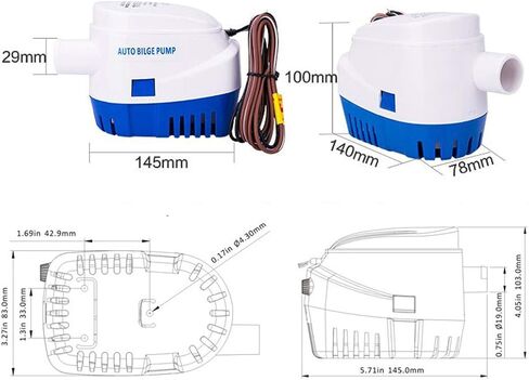Automatic Submersible Bilge Boat Yacht Water Pump 12V 1100 GPH Auto with Float Switch by SAILFLO in Kuwait