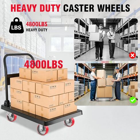 6" Casters Set of 4 Industrial Caster Wheels Heavy Duty with Load 4800lbs Capacity, Polyurethane Wheels for Workbench,Toolbox, Dolly (6"- 2 Swivel & 2 Rigid - 2 Side Brakes) in Saudi Arabia