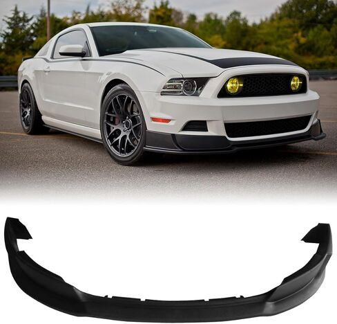 Front Bumper Lip Chin Spoiler, Compatible with 2013-2014 Ford Mustang V6 / GT Model(Except GT500), RTR Style Flexible Polyurethane(PU) Front Lower Splitter Protector, Unpainted Black, 1 PC in Saudi Arabia