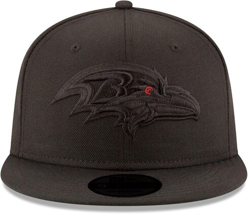 New Era NFL Baltimore Ravens 9FIFTY Black On Black Adjustable Snapback Hat Cap One Size Fits All in Saudi Arabia