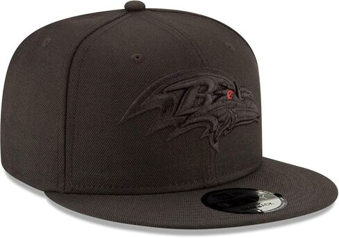 New Era NFL Baltimore Ravens 9FIFTY Black On Black Adjustable Snapback Hat Cap One Size Fits All in Saudi Arabia