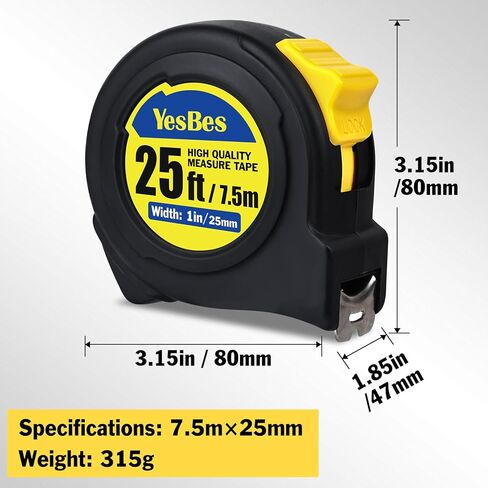 Tape Measure 25 ft, 6 Pack Bulk Easy Read Measuring Tape Retractable, Measurement Tape 25 FT by 1 in in Saudi Arabia