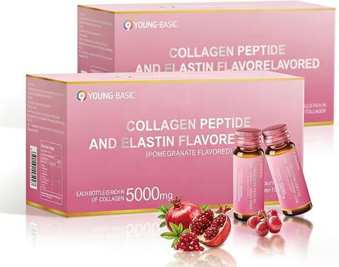 Ageless Beauty Marine Collagen Drink, 5,000mg Korean Collagen Tripeptide Liquid Collagen for women with French Hydrolyzed Collagen, Skipjack Elastin Peptide, Supports Skin, Less Wrinkles, 0 Additives in Saudi Arabia