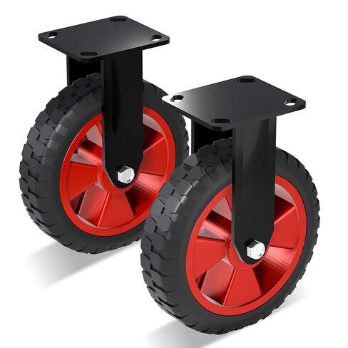 6 Inch Heavy Duty Industrial Casters, Offroad cart Wheels,Set of 2,400 LBS Capacity per Caster,Swivel Solid Rubber Wheels for Utility Cart, Dolly, Workbench & Outdoor(no Brake) in Saudi Arabia
