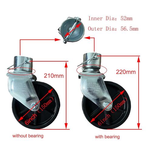 6" Inch 1200lbs Trailer Swirl Jack Wheel Caster Replacement with Pin Boat Hitch Camper Removable (trailer jack wheel with bearing) in Kuwait