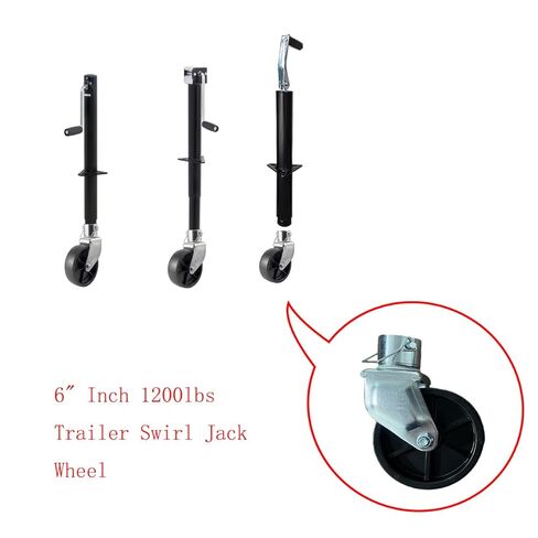 6" Inch 1200lbs Trailer Swirl Jack Wheel Caster Replacement with Pin Boat Hitch Camper Removable (trailer jack wheel with bearing) in Kuwait