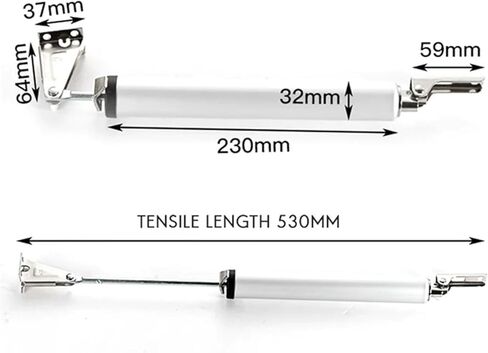AA81-2X باب هوائي أقرب، جهاز إيقاف إغلاق ناعم، زنبرك غاز 100 درجة فضي in Kuwait