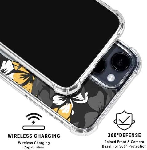 حافظة هاتف Skinit الشفافة متوافقة مع iPhone 14 - تصميم طباعة استوائية مرخص رسميًا من NFL Pittsburgh Steelers in Saudi Arabia