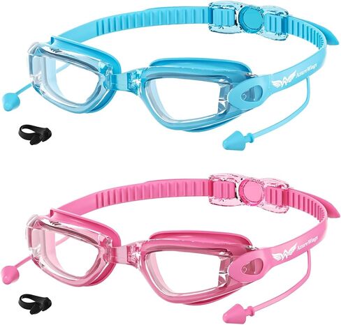 Swim Goggles，2 Pack Swimming Goggles for Adult Men Women, No Leak Anti-Fog & UV, Wide Visio HD Mirror PC Lens in Saudi Arabia