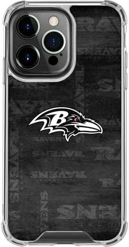 Skinit Clear Phone Case Compatible with iPhone 15 Pro Max - Officially Licensed NFL Baltimore Ravens Black & White Design in Saudi Arabia