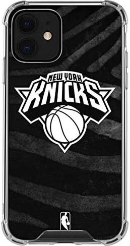 Skinit Clear Phone Case Compatible with iPhone 12 - Officially Licensed NBA New York Knicks Black Animal Print Design in Saudi Arabia
