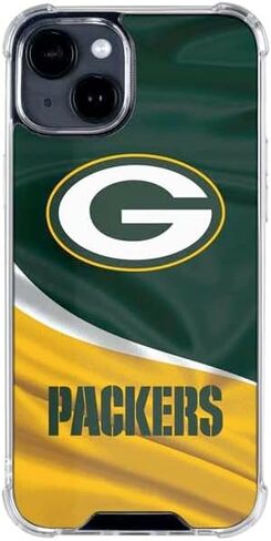 حافظة هاتف Skinit الشفافة متوافقة مع iPhone 15 - تصميم Green Bay Packers المرخص رسميًا من NFL in Saudi Arabia